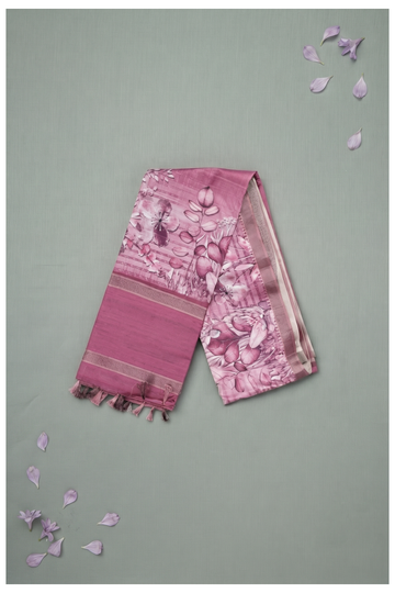 Magenta Cotton Party Wear Saree