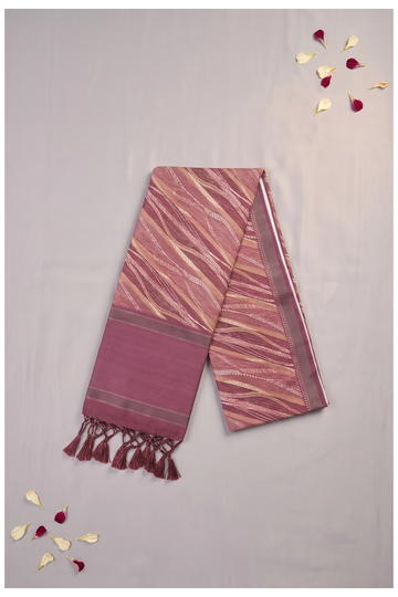Wine Cotton Saree For Party & Wedding
