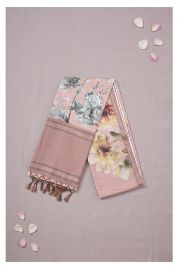 Dusty Rose Cotton Saree For Party & Wedding Occasions