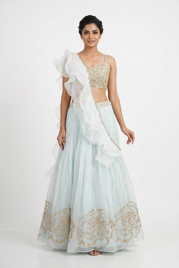MINT CREAM LEHENGA CHOLI