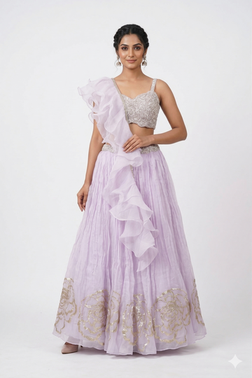 LIGHT LAVENDER   LEHENGA CHOLI