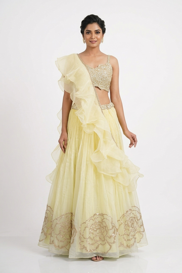 LIGHT OLIVE GOLD LEHENGA CHOLI
