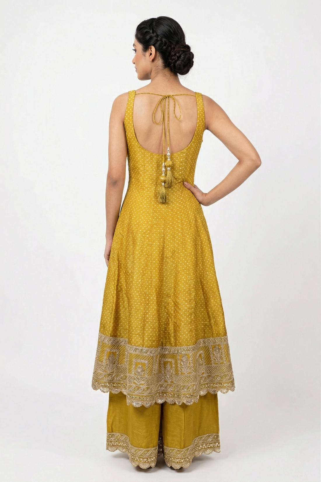 Mustard Yellow Indo-Western Kurta Set