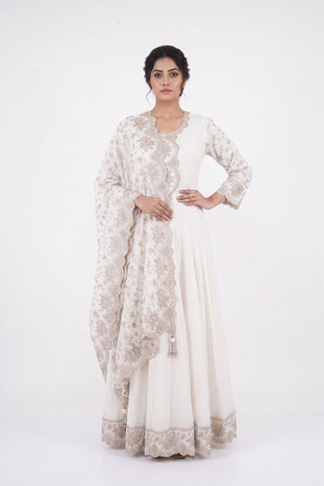 Ivory Royale Embroidered Anarkali Set