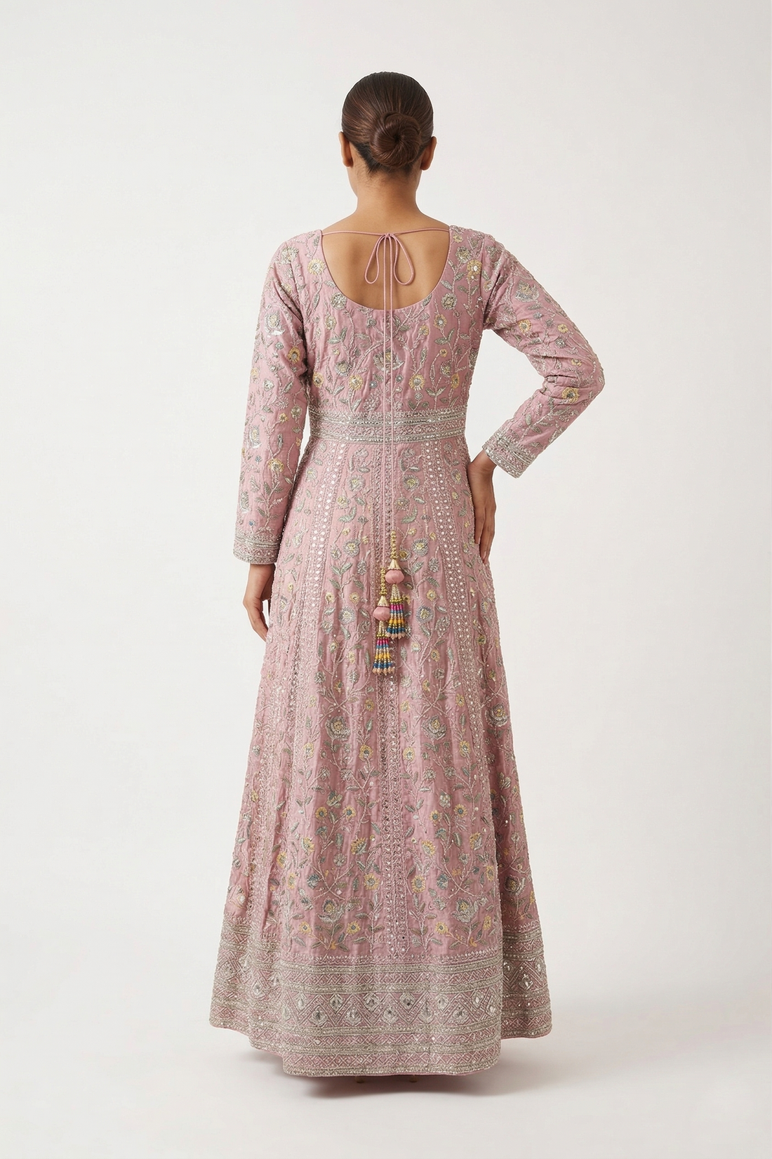 Blush Pink Embroidered Anarkali Set With Dupatta