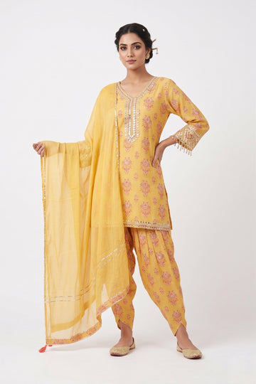 Sunlit Blossom Dhoti Kurta Set