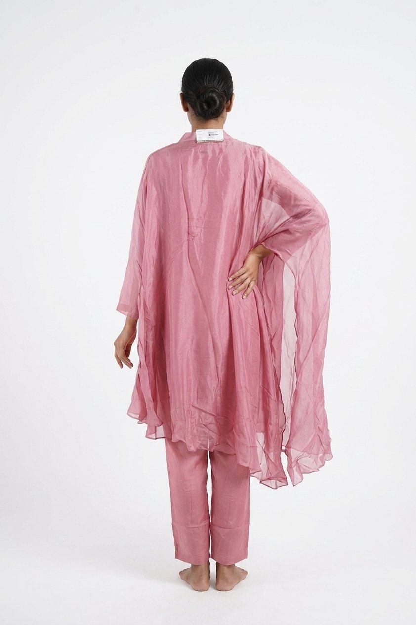 Blush Pink Embroidered Kaftan Style Indo-Western Co-Ord Set