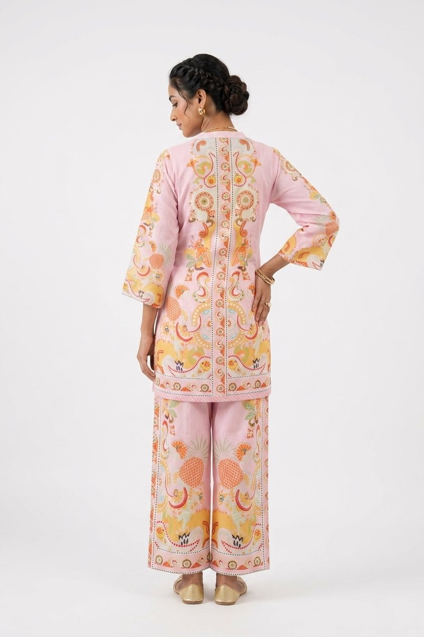 Blush Pink Printed Co-Ord Kurta Set