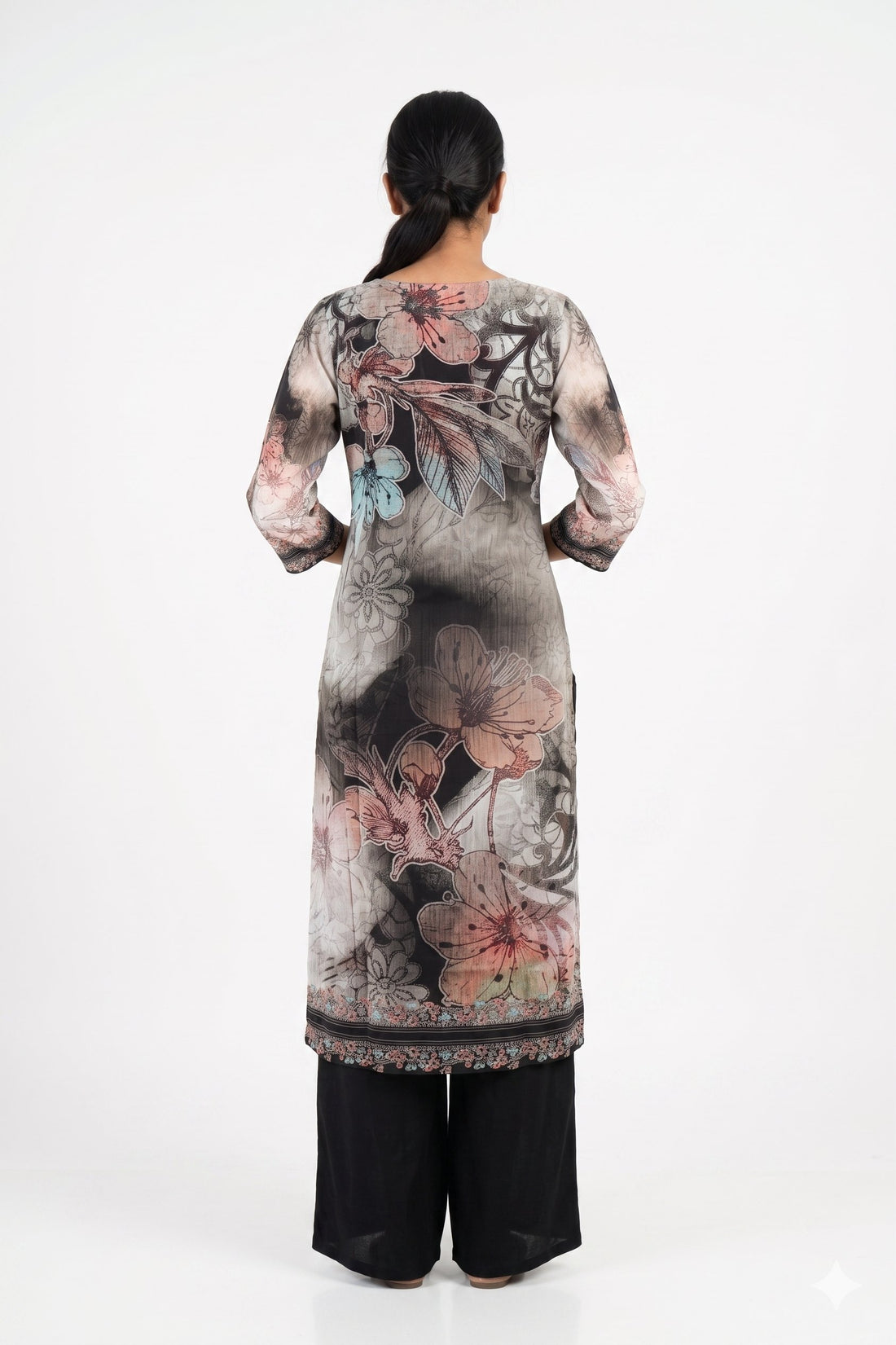 Midnight Floral Designer Palazzo Suit Set