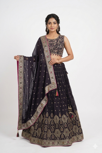 DARK PURPLE LEHENGA CHOLI