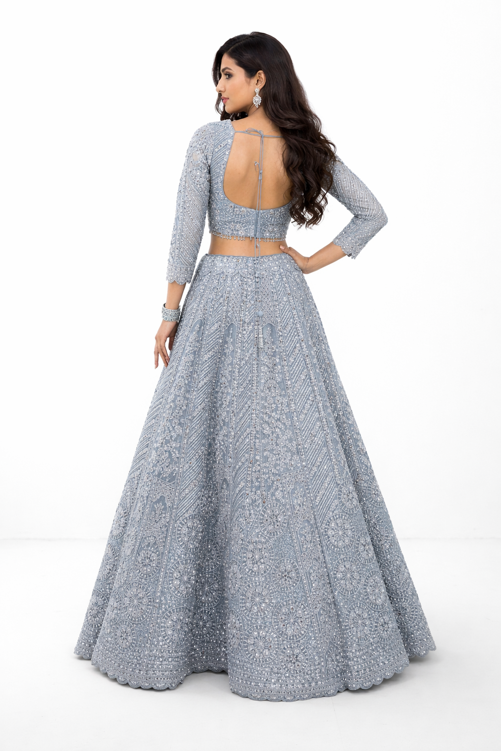 PESTAL SKY BLUE LEHENGA CHOLI