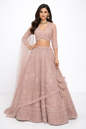 LIGHT ROSE GOLD LEHENGA CHOLI