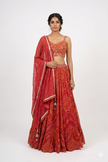 RUST LEHENGA CHOLI