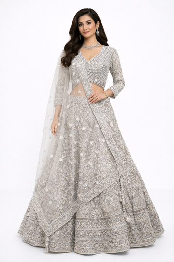 GREY LEHENGA CHOLI