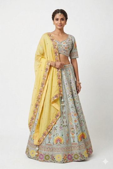 MINT CREAM LEHENGA CHOLI