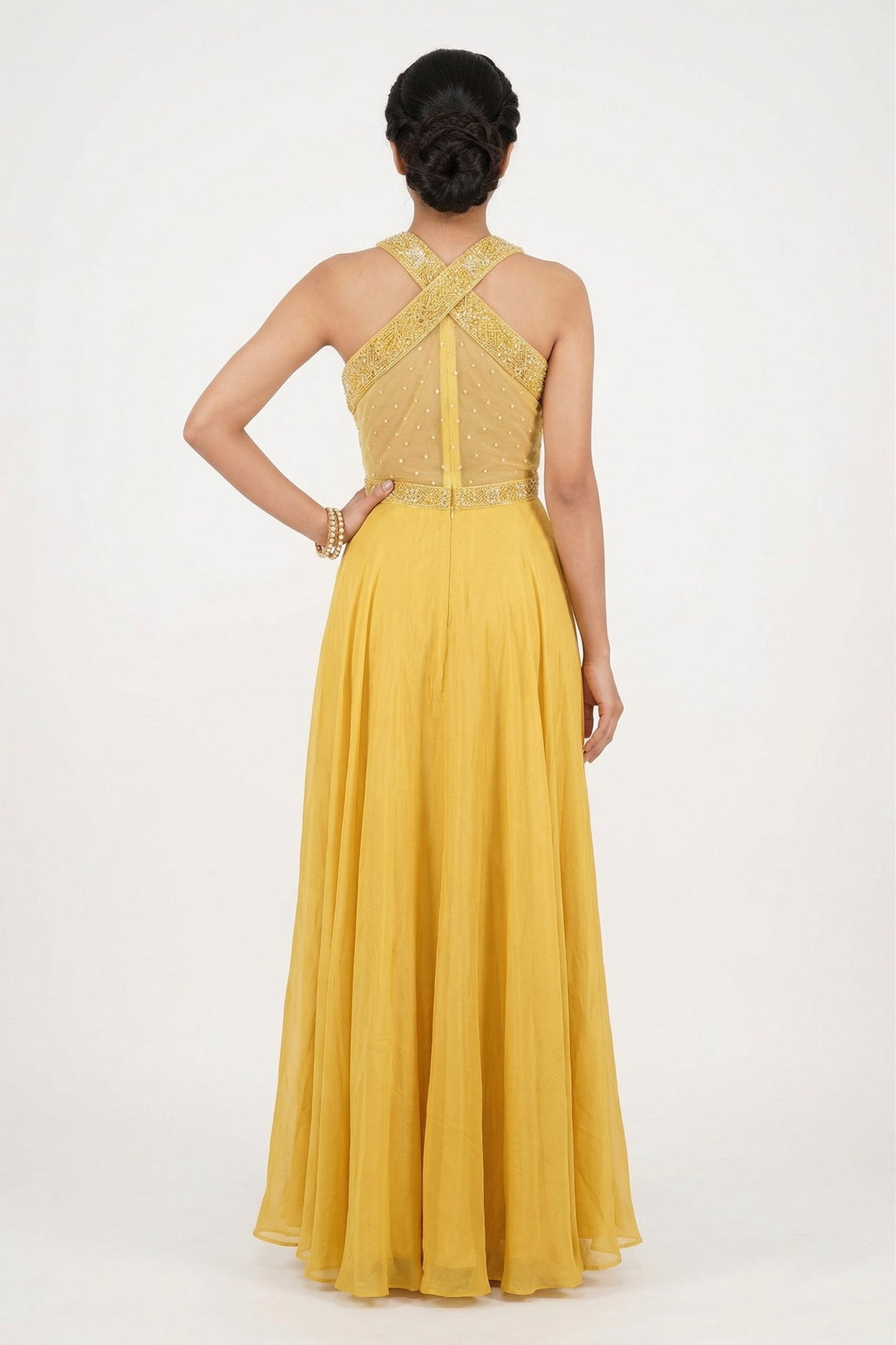 Sunshine Yellow Embellished Anarkali Gown