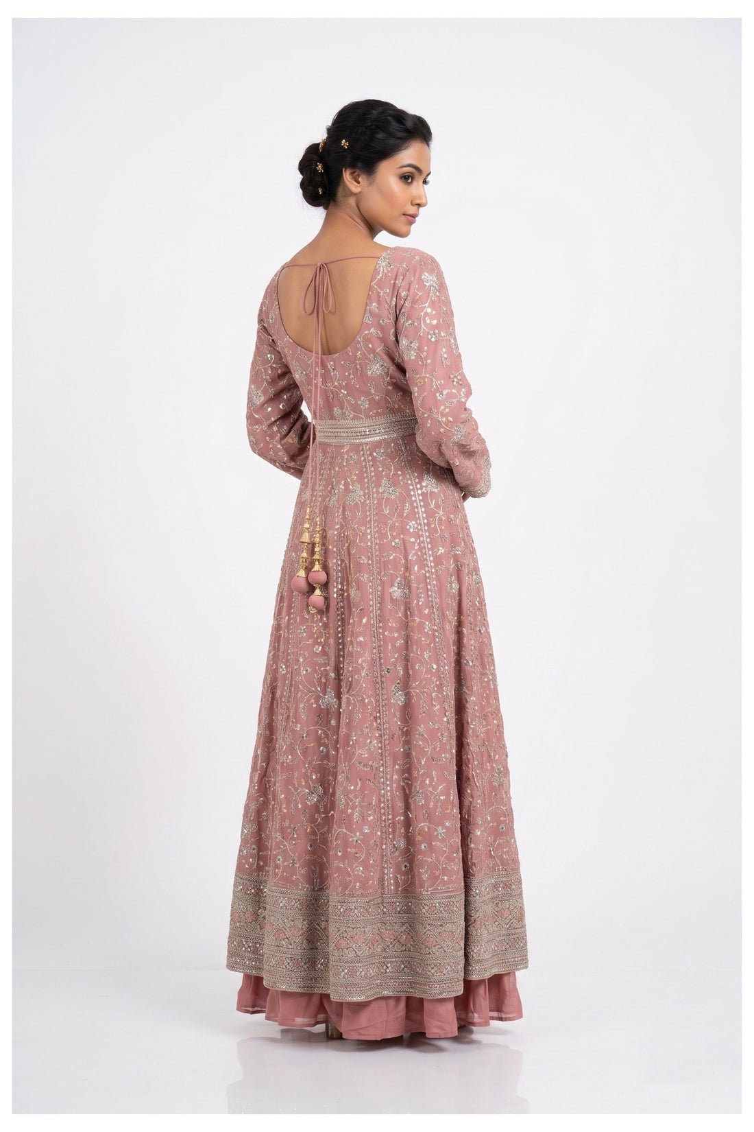 Blush Pink Heavy Embroidered Anarkali Set With Designer Dupatta
