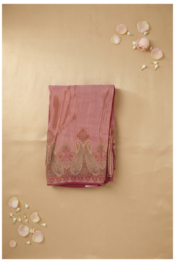 Salmon Pink Banarasi Art Silk Wedding & Party Wear Saree