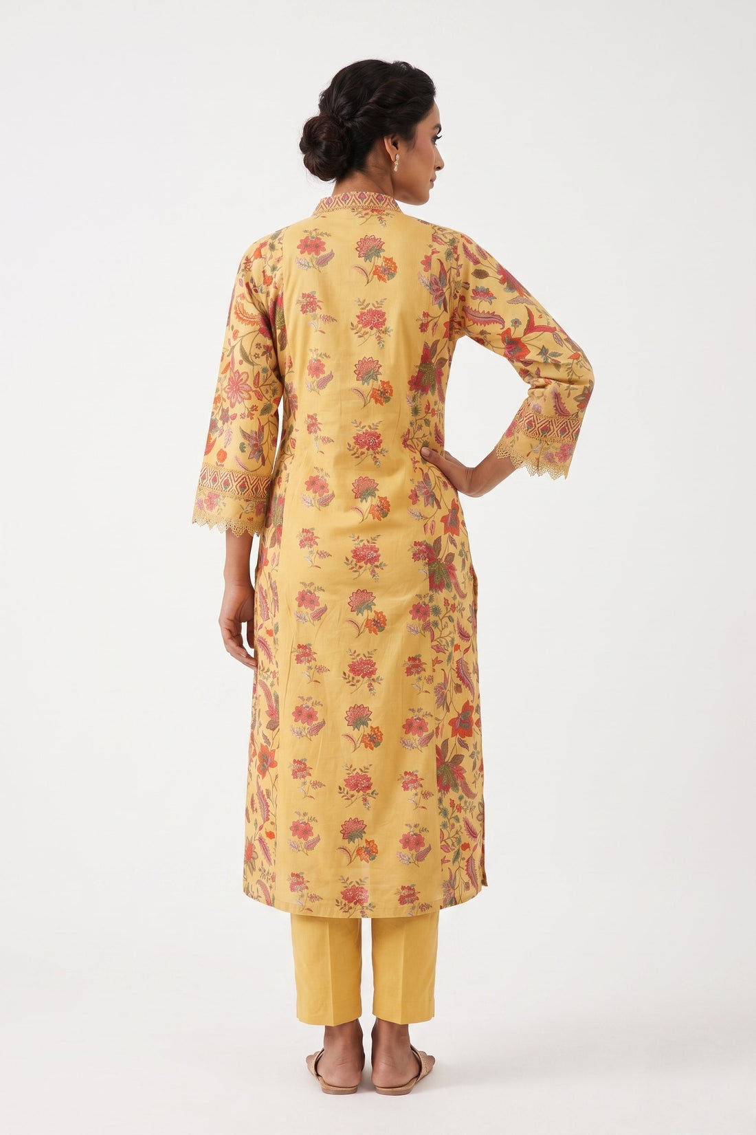 Golden Meadow Floral Kurta Set
