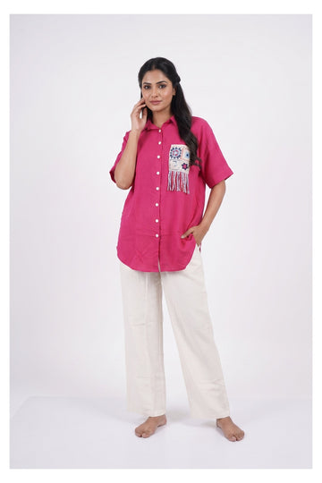 Fuchsia Pink Casual Indo-Western Co-Ord Set