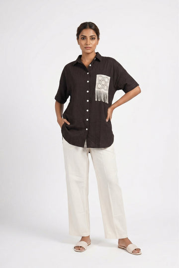 Classic Black Linen Co-Ord Shirt Pant Set