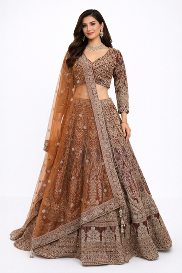 REDISH COPPER LEHENGA CHOLI