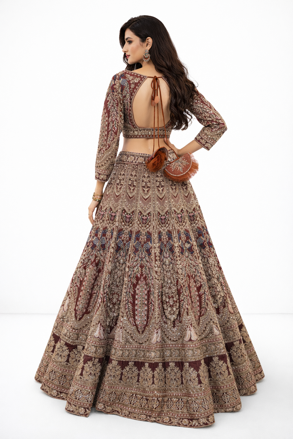 REDISH COPPER LEHENGA CHOLI