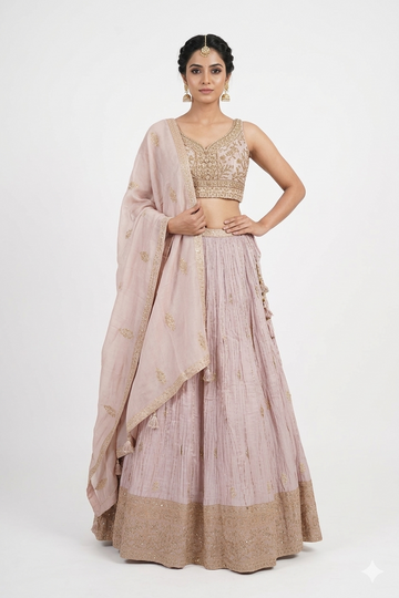 ROSY GRAY  LEHENGA CHOLI