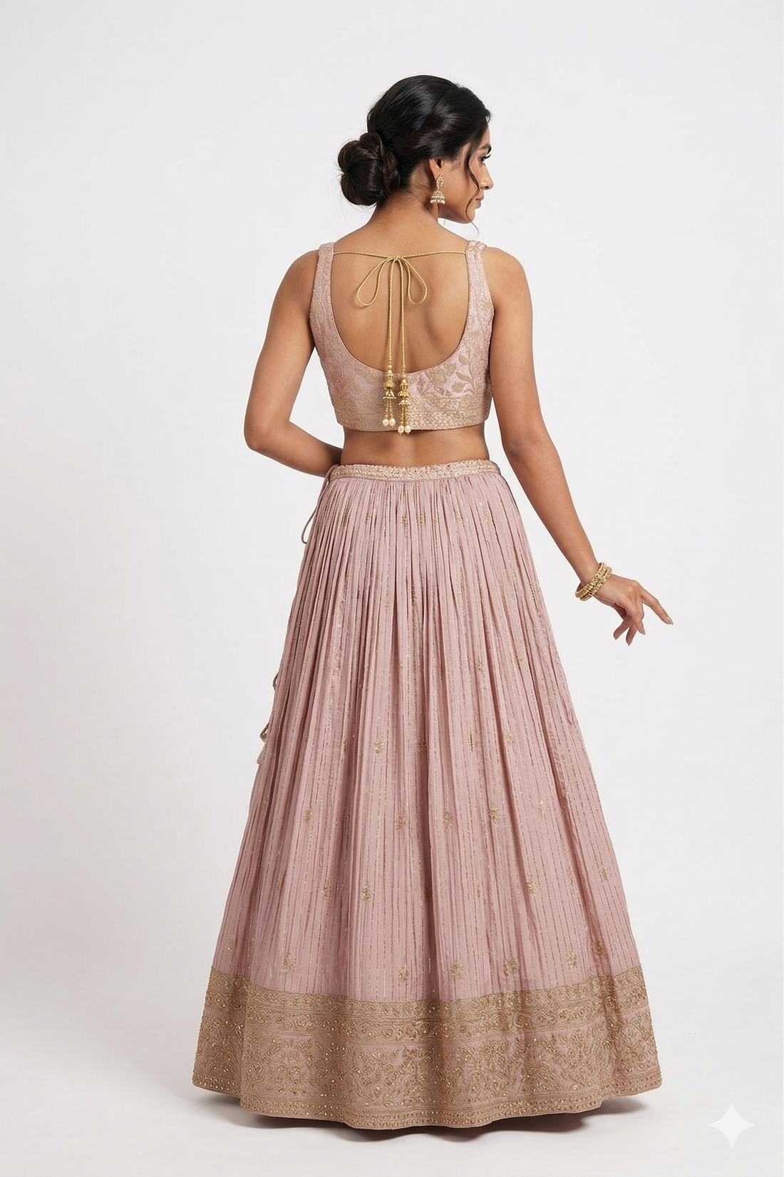 ROSY GRAY  LEHENGA CHOLI
