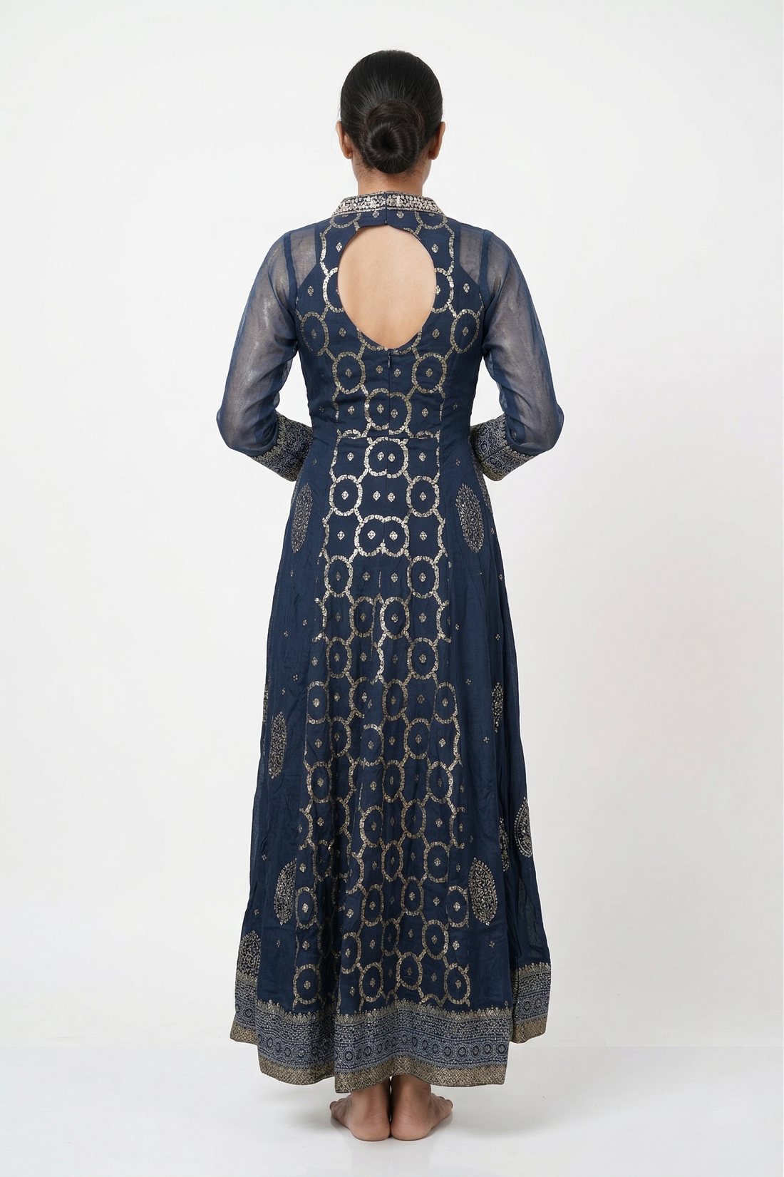 DARK NAVY Blue Indo-Western Anarkali Set