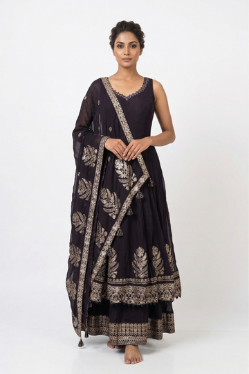 DARK NAVY BLUE Anarkali Set