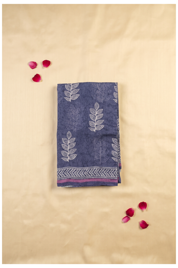 Indigo Blue Cotton Party Wear Saree