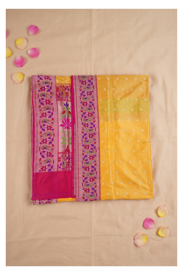 Golden Yellow Banarasi Pure Silk Haldi Saree