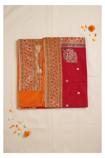 Crimson Red Banarasi Pure Silk Wedding Saree