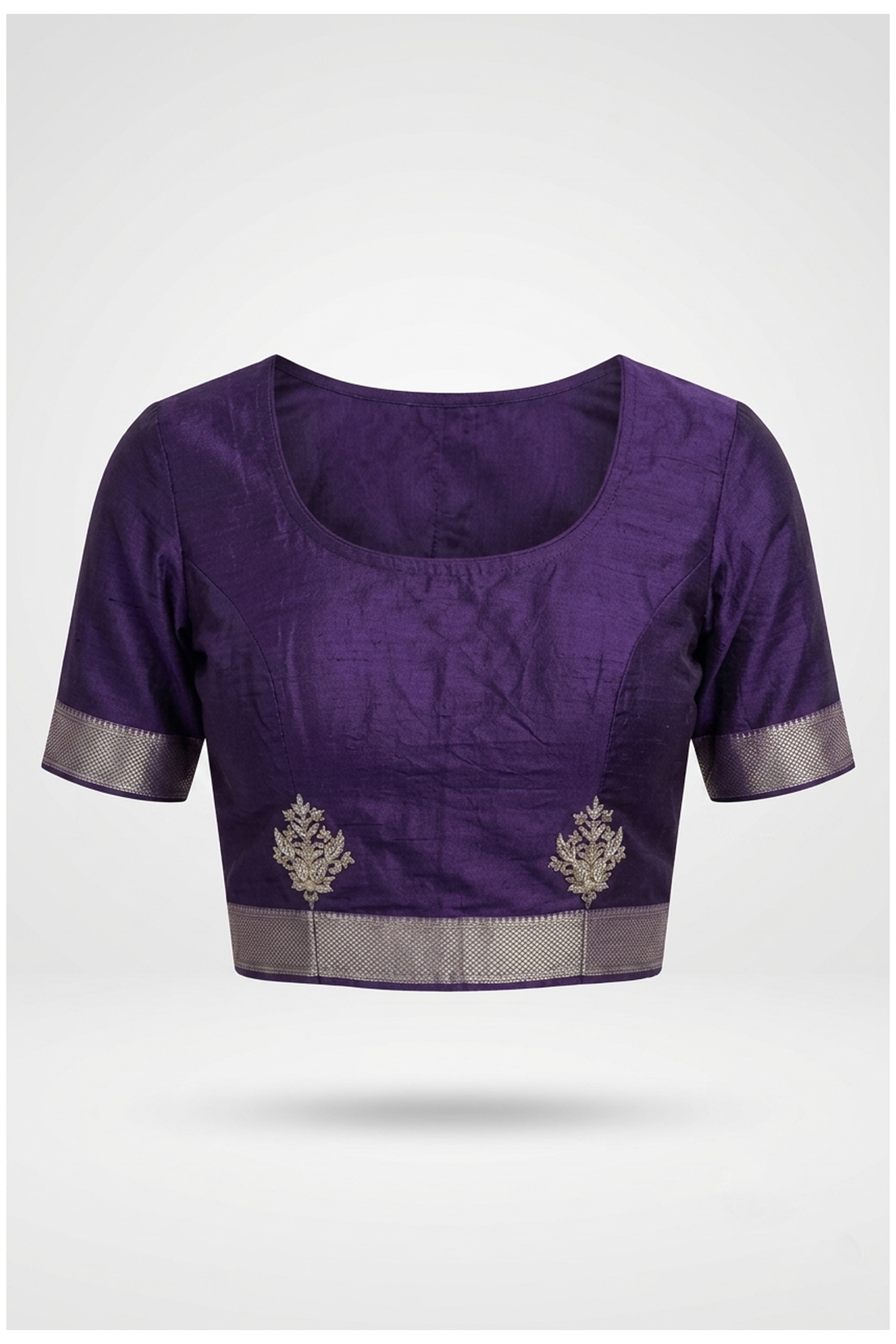 Deep Violet Pure Silk Banarasi Wedding And Party Saree