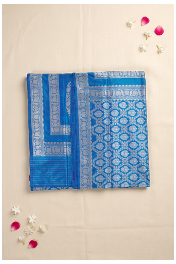 Royal Blue Banarasi Pure Silk Wedding Party Wear Saree