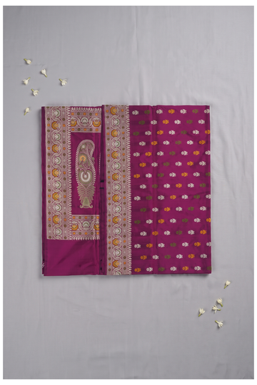 Magenta Banarasi Pure Silk Wedding And Party Wear Saree