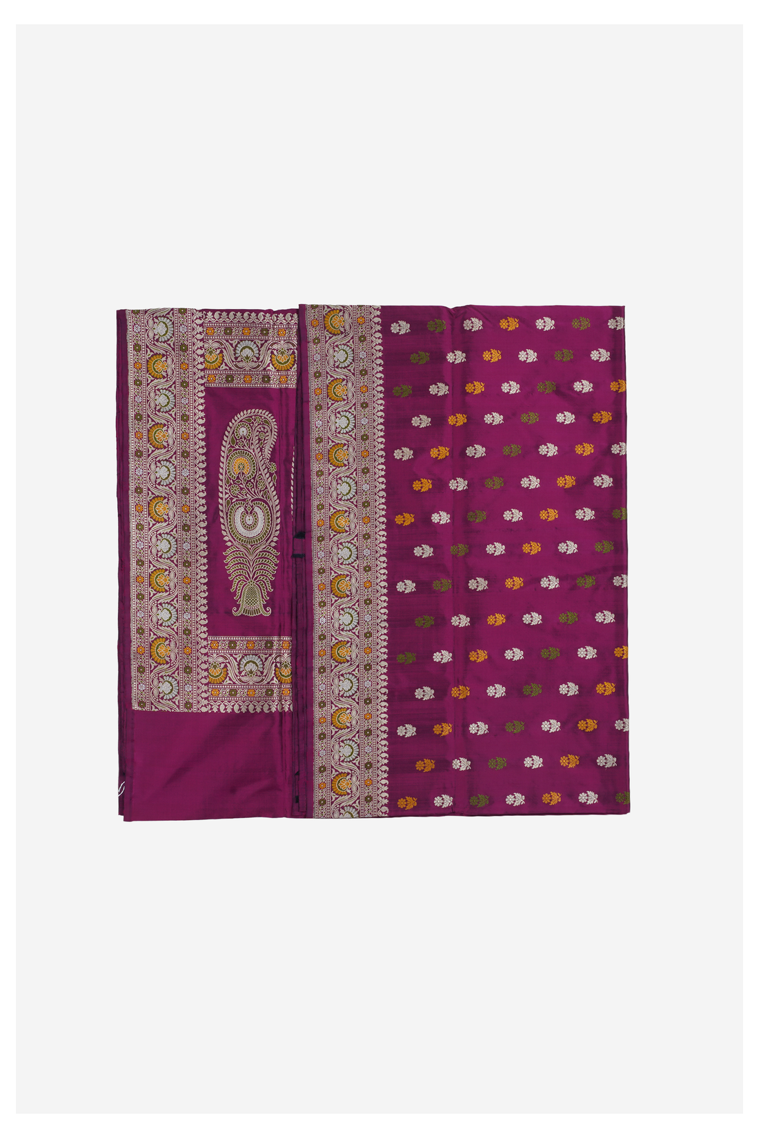 Magenta Banarasi Pure Silk Wedding And Party Wear Saree