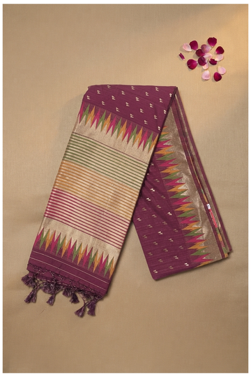 Wine Banarasi Art Silk Wedding Saree