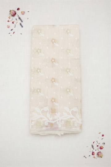 Ivory Cotton Wedding Saree