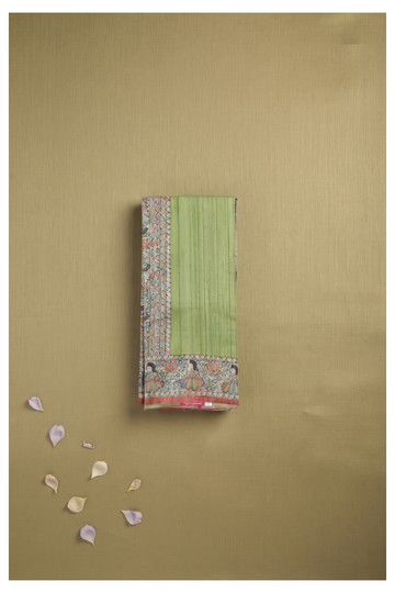 Muted Sage Green Handwork Gajji Silk Wedding Saree