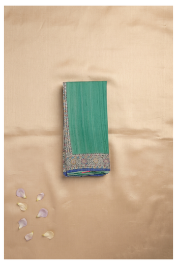 Teal Green Handwork Gajji Silk Wedding Saree