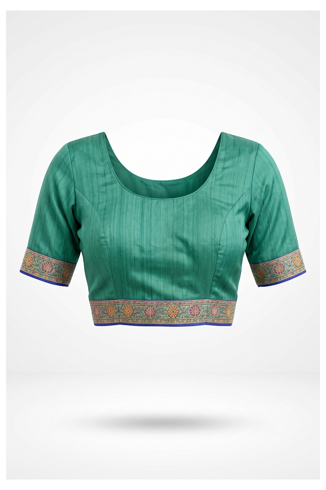 Teal Green Handwork Gajji Silk Wedding Saree