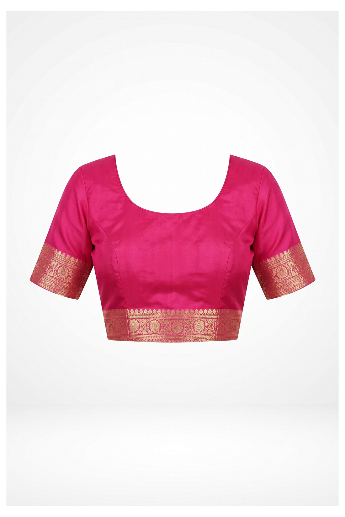 Rani Pink Pure Silk Banarasi Wedding And Party Saree