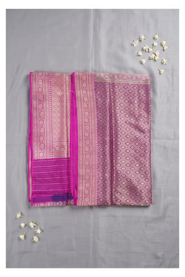 Deep Purple Banarasi Pure Silk Wedding Saree