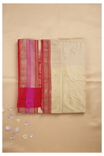 Ivory South Pure Tissue Silk Wedding Party Wear Saree