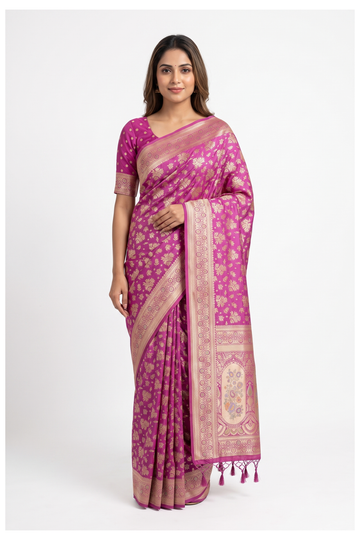 Magenta Banarasi Art Silk Party & Wedding Saree