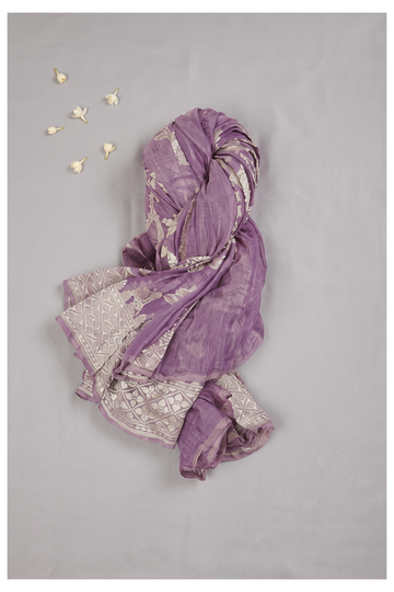 Mauve Pure Silk Banarasi Wedding & Party Wear Saree