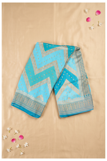 Peacock Blue Banarasi Pure Silk Wedding Saree