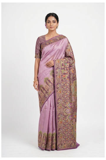 Mauve Banarasi Art Silk Wedding & Party Wear Saree